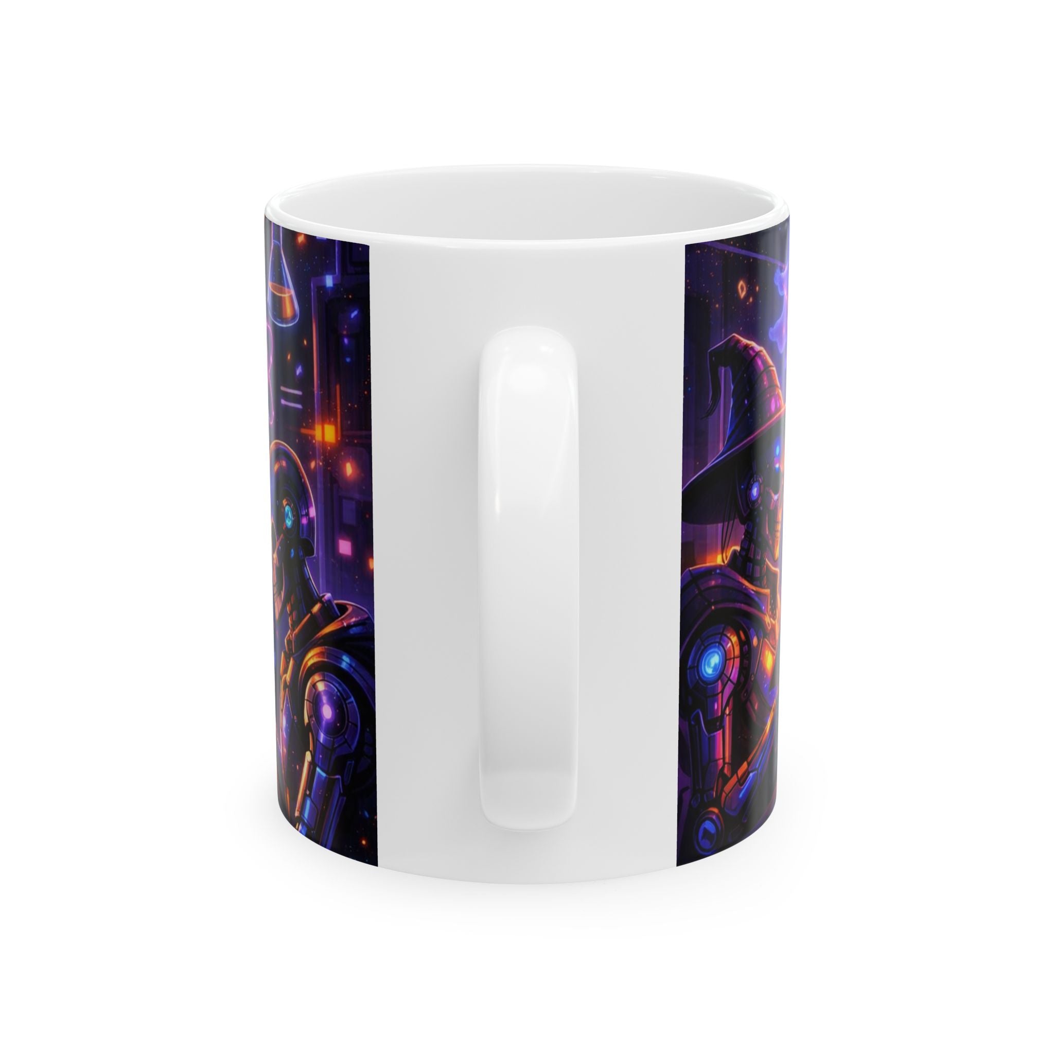 Halloween Science Pumpkin Mug — Glowing STEM & Read Lab Ceramic Coffee Cup (11oz/15oz)