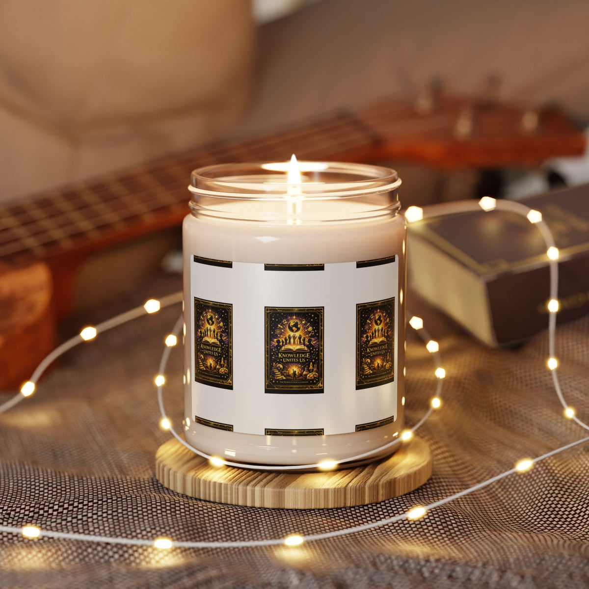 9oz Scented Soy Candle — Warm Amber & Spiced Vanilla Jar (aromatic home fragrance)