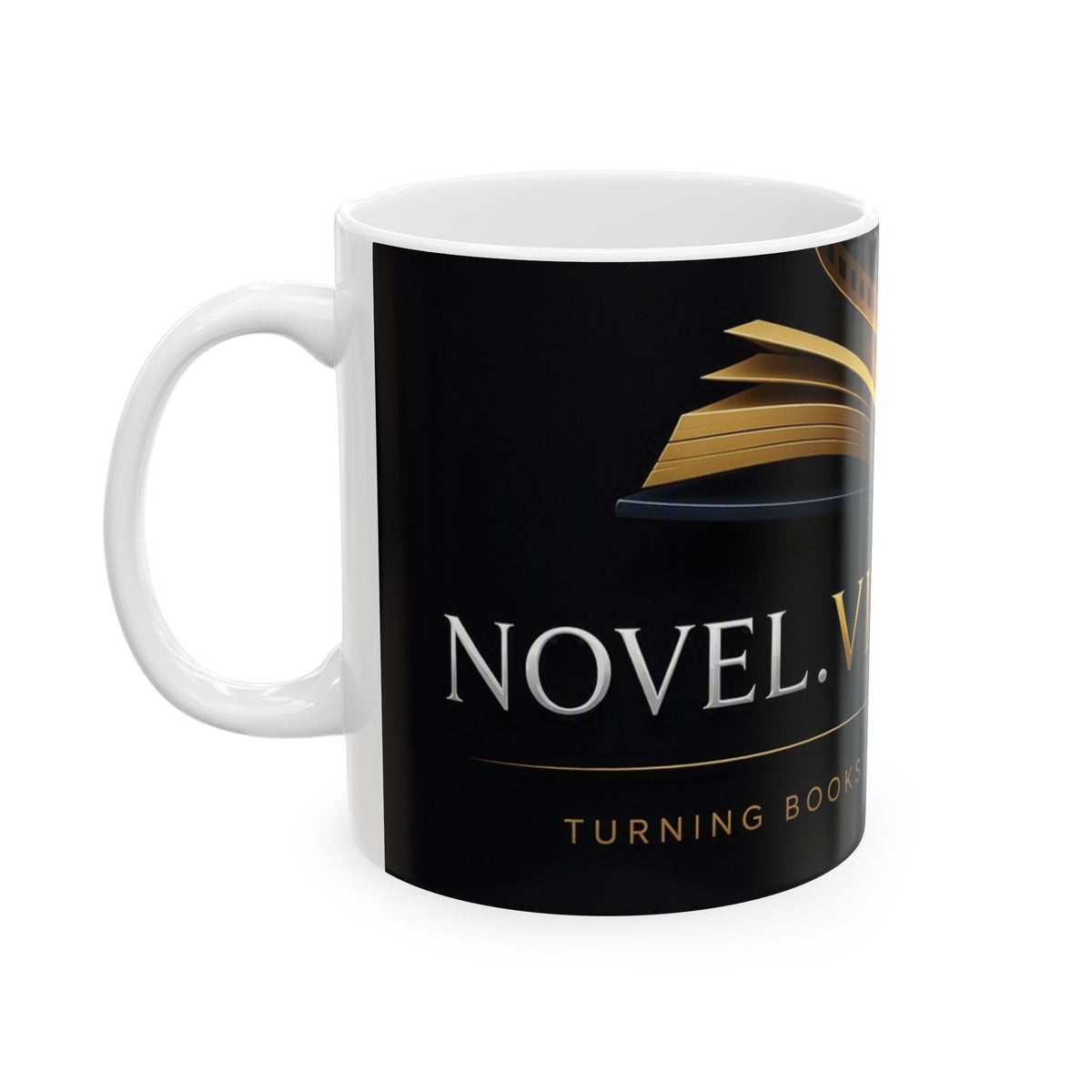 Golden Storybook Ceramic Mug — Magical Reading & Film Lover Gift (11oz/15oz)