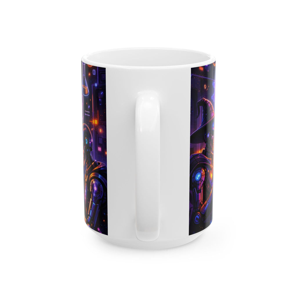 Halloween Science Pumpkin Mug — Glowing STEM & Read Lab Ceramic Coffee Cup (11oz/15oz)