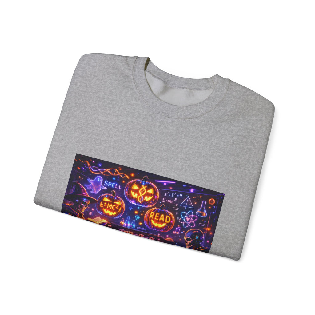 Halloween Night Crewneck Sweatshirt — Pumpkin, Spells & Trick-or-Treat Design
