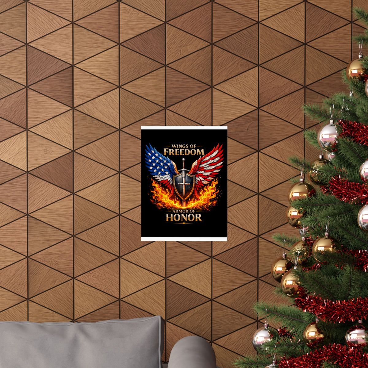 Patriotic Wings of Freedom Matte Poster — "Wings of Freedom, Armor of Honor"