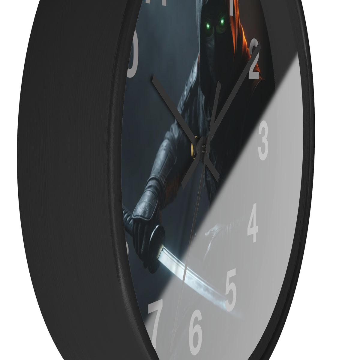 Assassin Nightblade Wall Clock — Dark Rogue with Glowing Eyes Decorative Clock