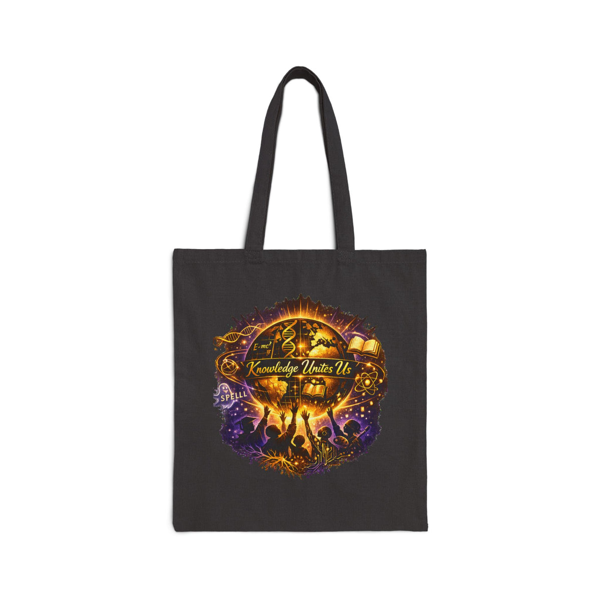 Festival Concert Tote Bag — 'Knowledge Unites Us' Graphic Canvas Tote