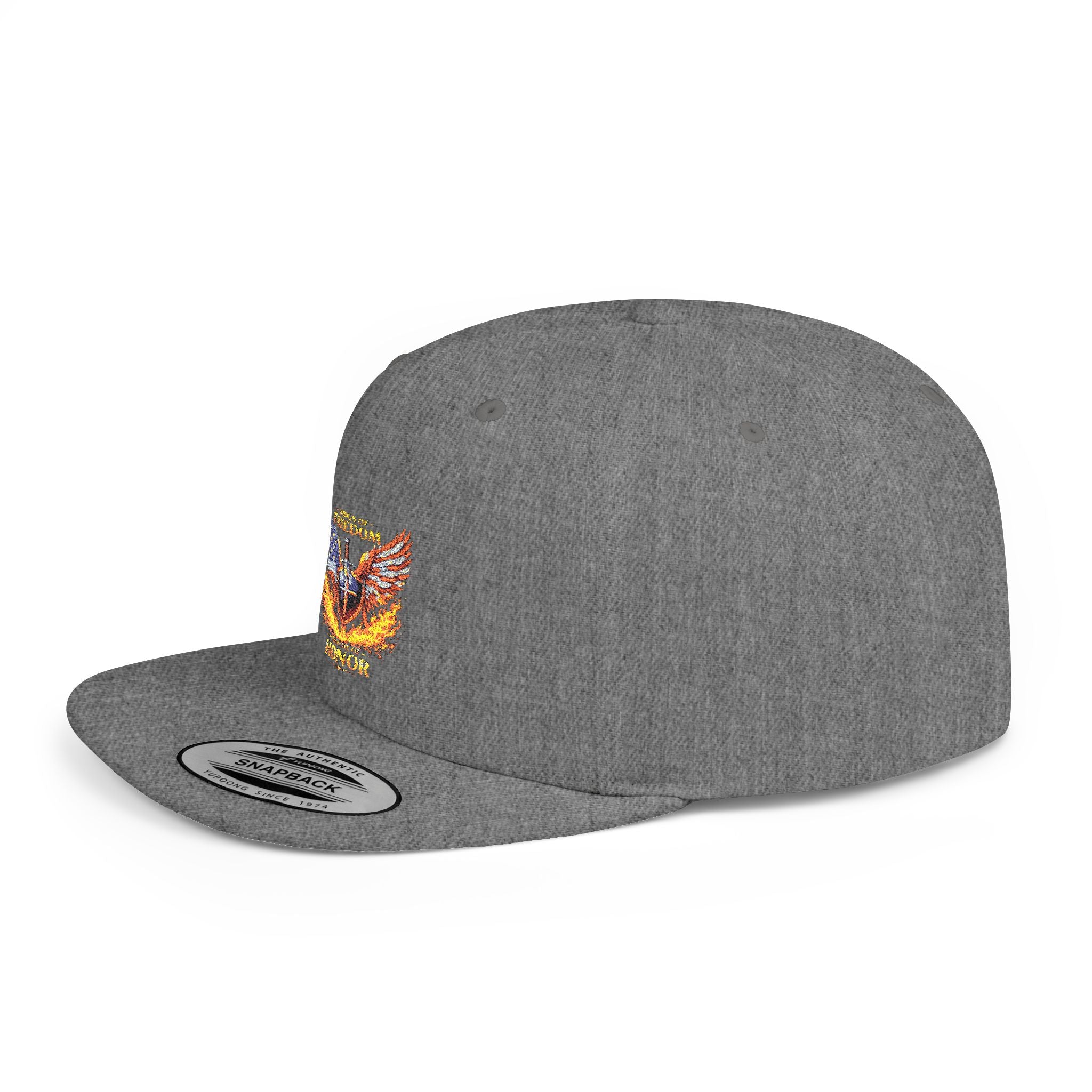 Snapback Hat — American Eagle Flames "Freedom Honor" Embroidered