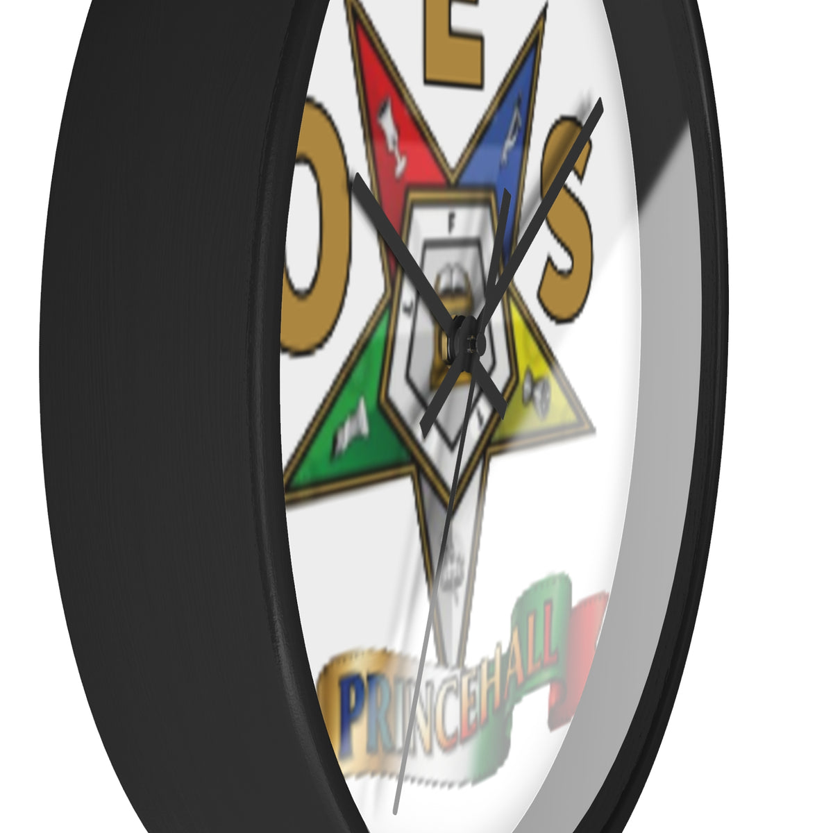 Prince Hall OES Star Wall Clock — Eastern Star Masonic Lodge Emblem Clock