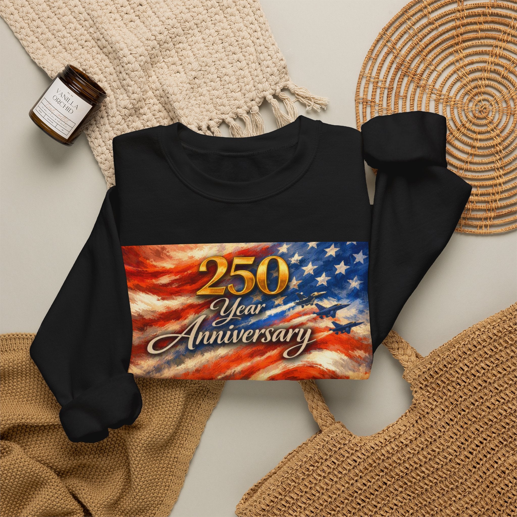 250 Year Anniversary Crewneck Sweatshirt — Patriotic Veterans Tribute