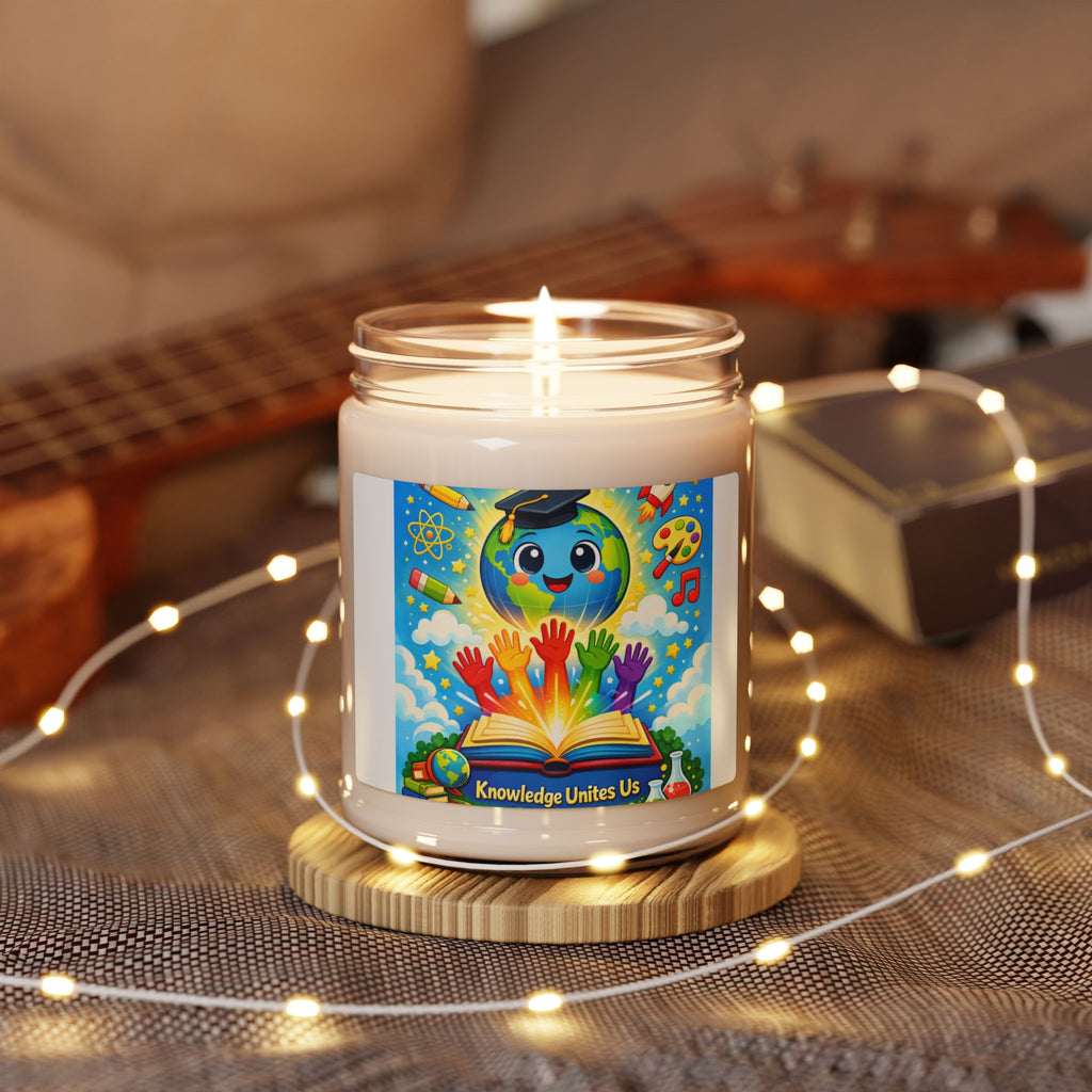 Knowledge Unites Us Soy Candle — 9oz Scented Jar (Teacher Appreciation / Classroom Gift)