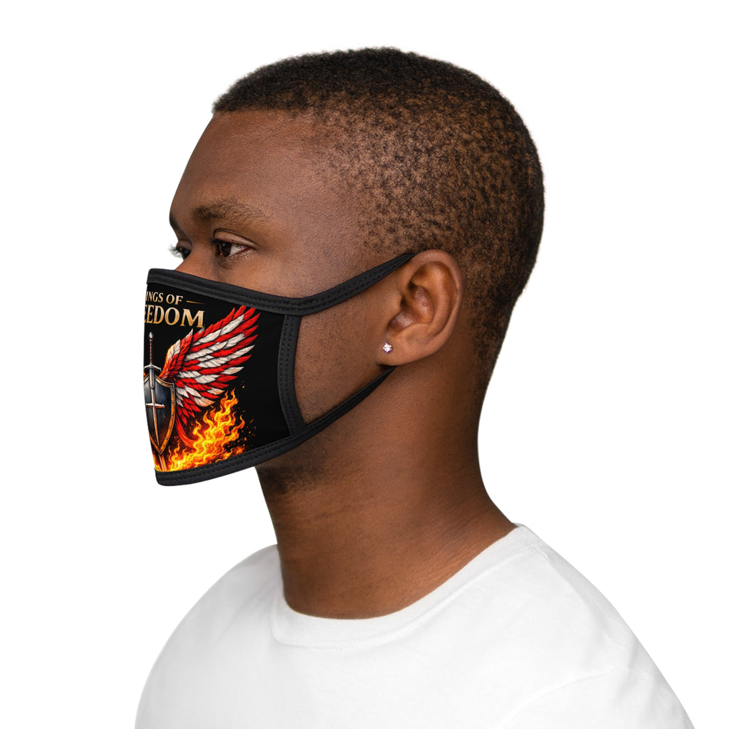Wings of Freedom Face Mask — American Flag Wings, Shield & Flame Protective Mask