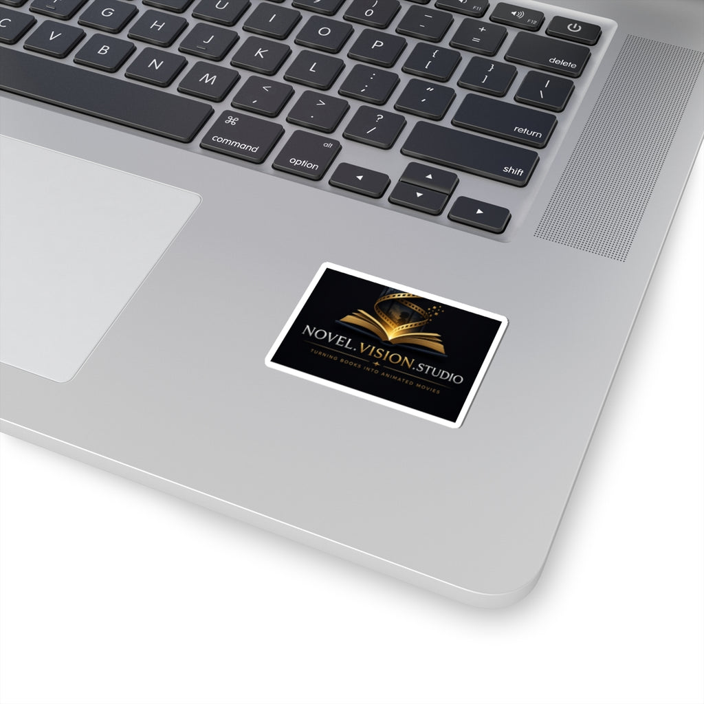 Novel Vision Studio Logo Sticker — Kiss-Cut Book-to-Film Branding Sticker