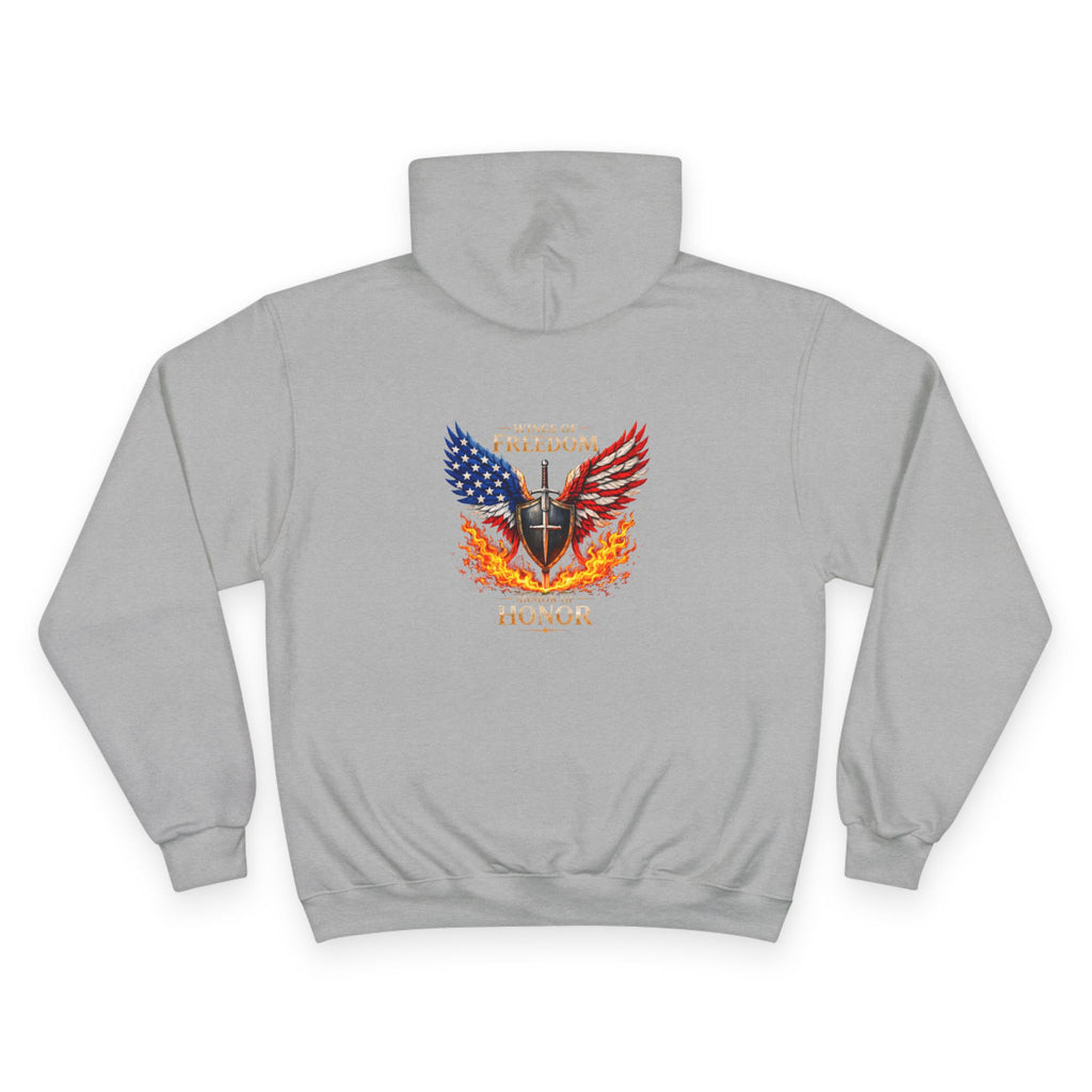 Patriotic Eagle & Shield Hoodie — Freedom Honor Graphic