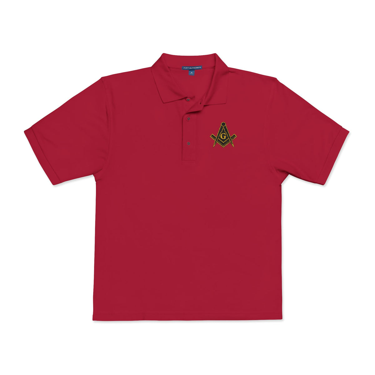 Masonic-Embroidered Gold Fleur-de-Lis Polo Shirt
