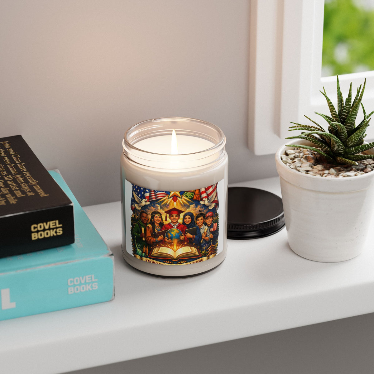 Patriotic Graduation Soy Candle — "United We Learn" 9oz