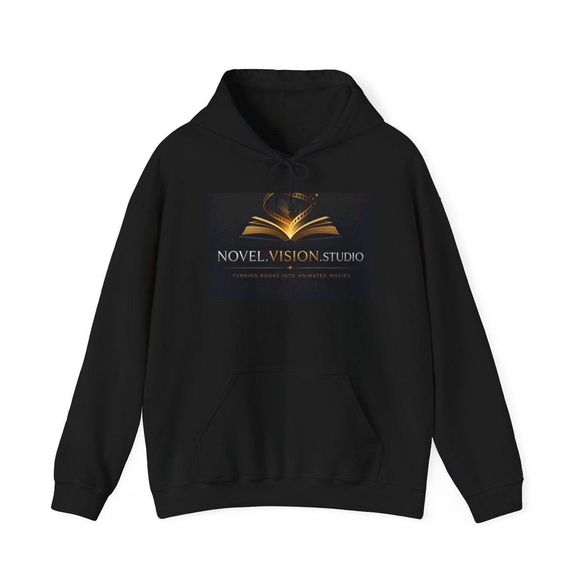 Novel Vision Studio Hoodie — Gold Book Logo Pullover