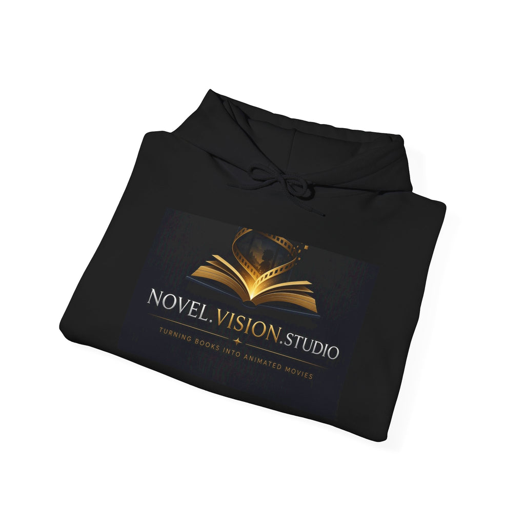 Novel Vision Studio Hoodie — Gold Book Logo Pullover