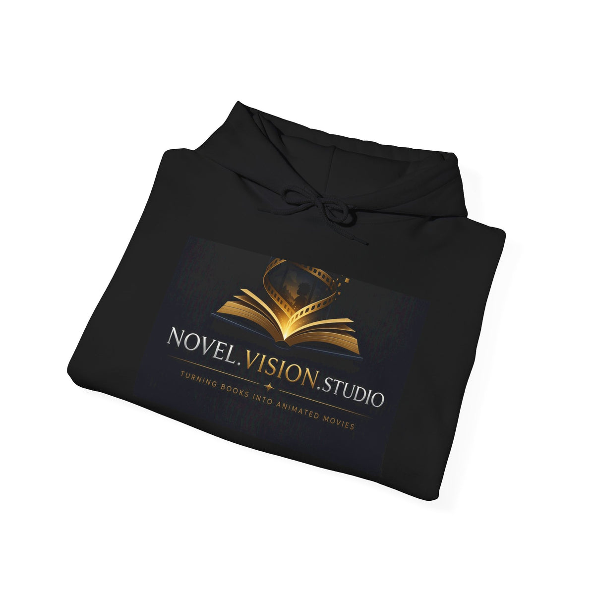 Novel Vision Studio Hoodie — Gold Book Logo Pullover