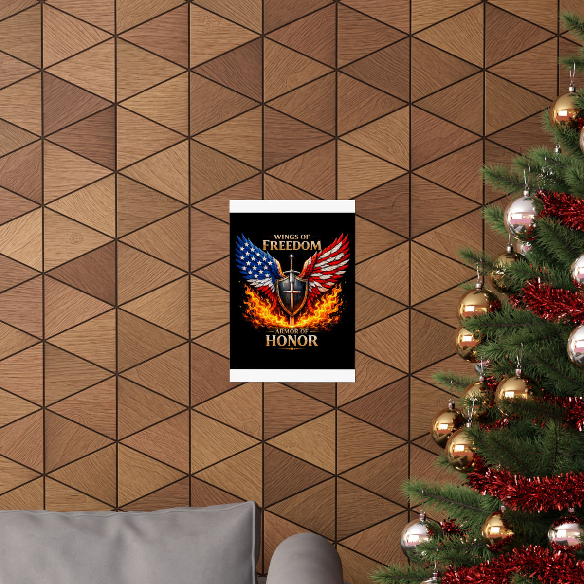 Patriotic Wings of Freedom Matte Poster — "Wings of Freedom, Armor of Honor"