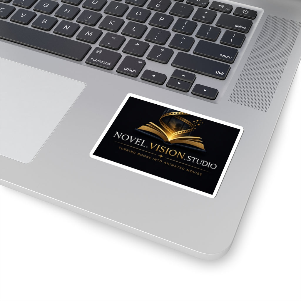 Novel Vision Studio Logo Sticker — Kiss-Cut Book-to-Film Branding Sticker