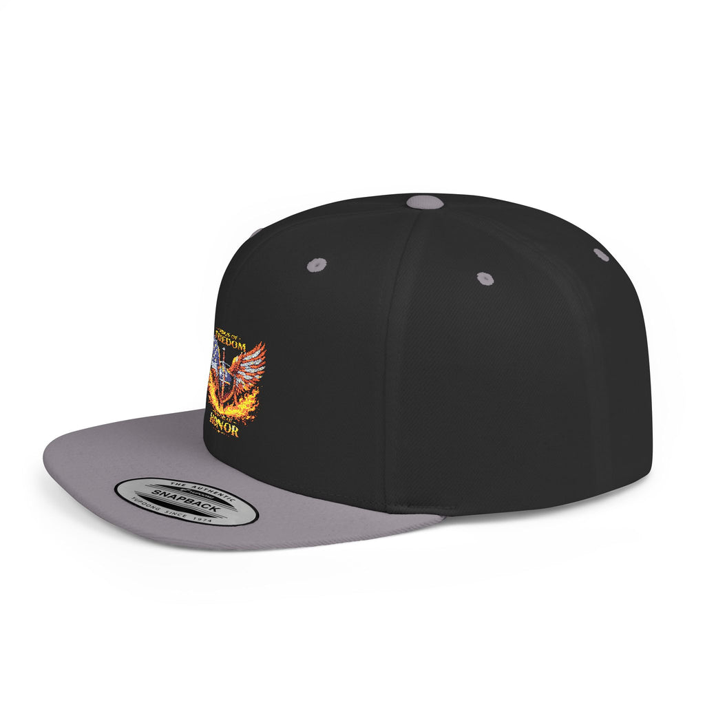 Snapback Hat — American Eagle Flames "Freedom Honor" Embroidered