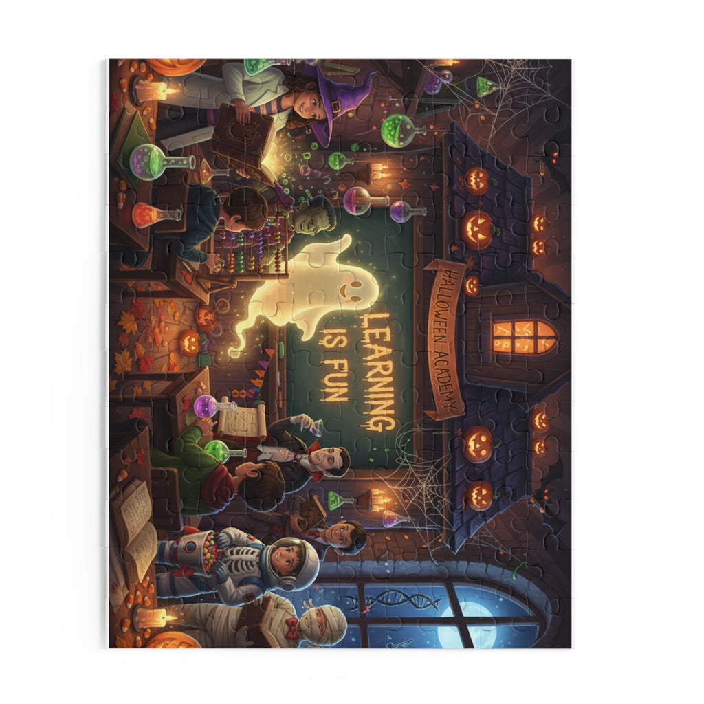 Halloween Classroom Puzzle — “Learning Is Fun” 120/252/500-Piece Jigsaw