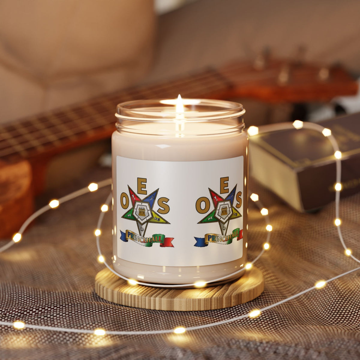 9oz Scented Soy Candle with OES Emblem — Fragrant Gift for Eastern Star Members
