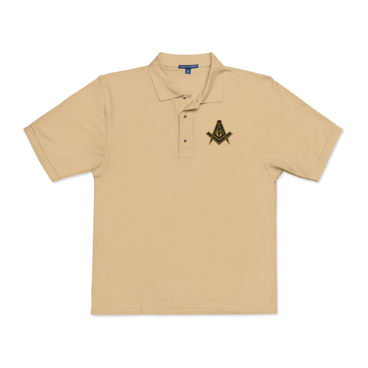 Masonic-Embroidered Gold Fleur-de-Lis Polo Shirt
