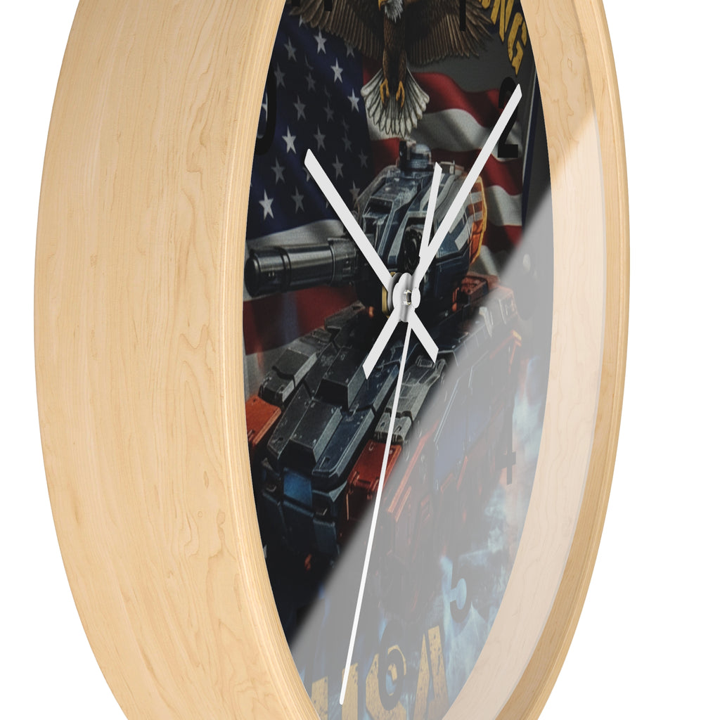 American Strong USA Tank Wall Clock — Patriotic Military Home Decor