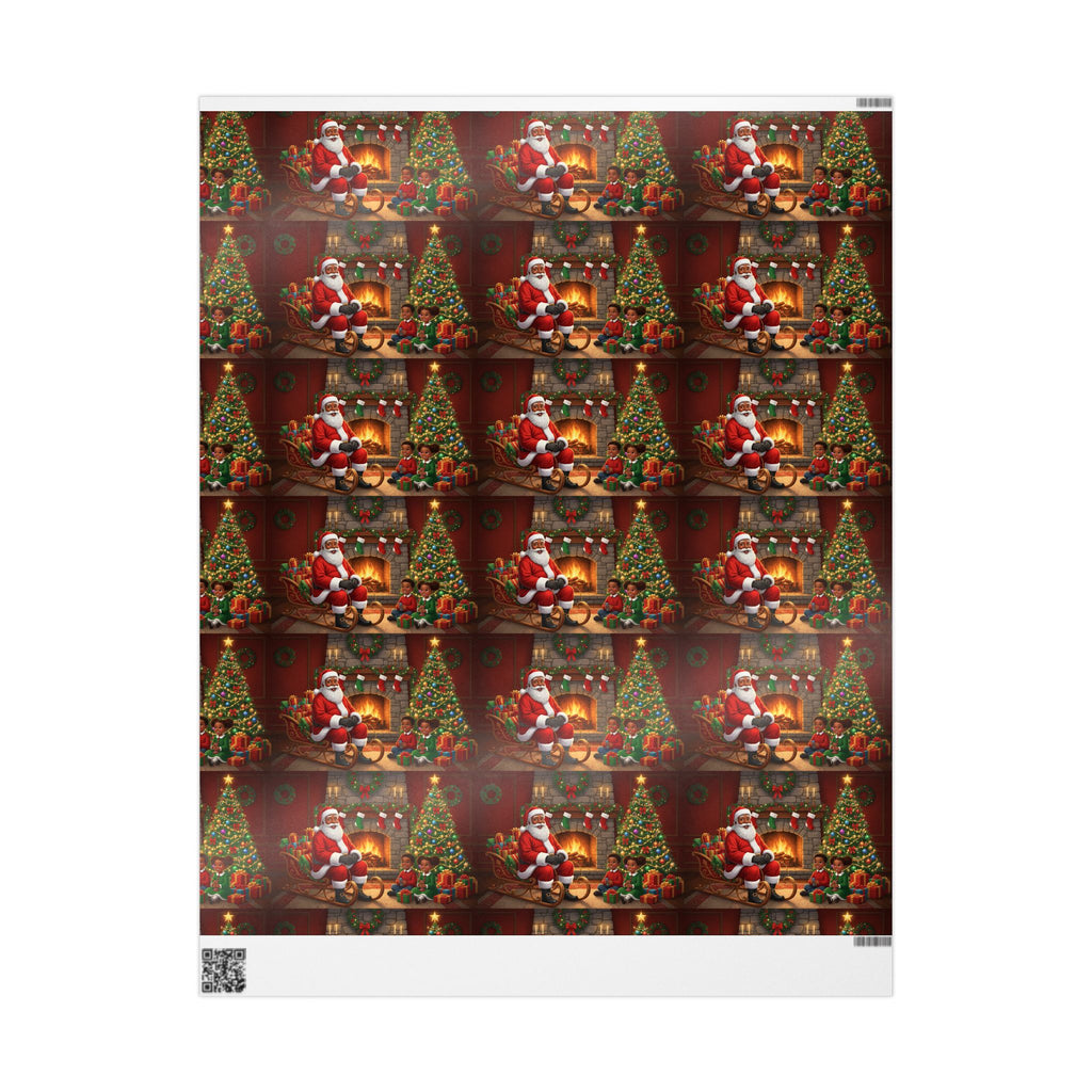 Christmas Santa Fireplace Wrapping Paper – Festive Gift Wrap Roll