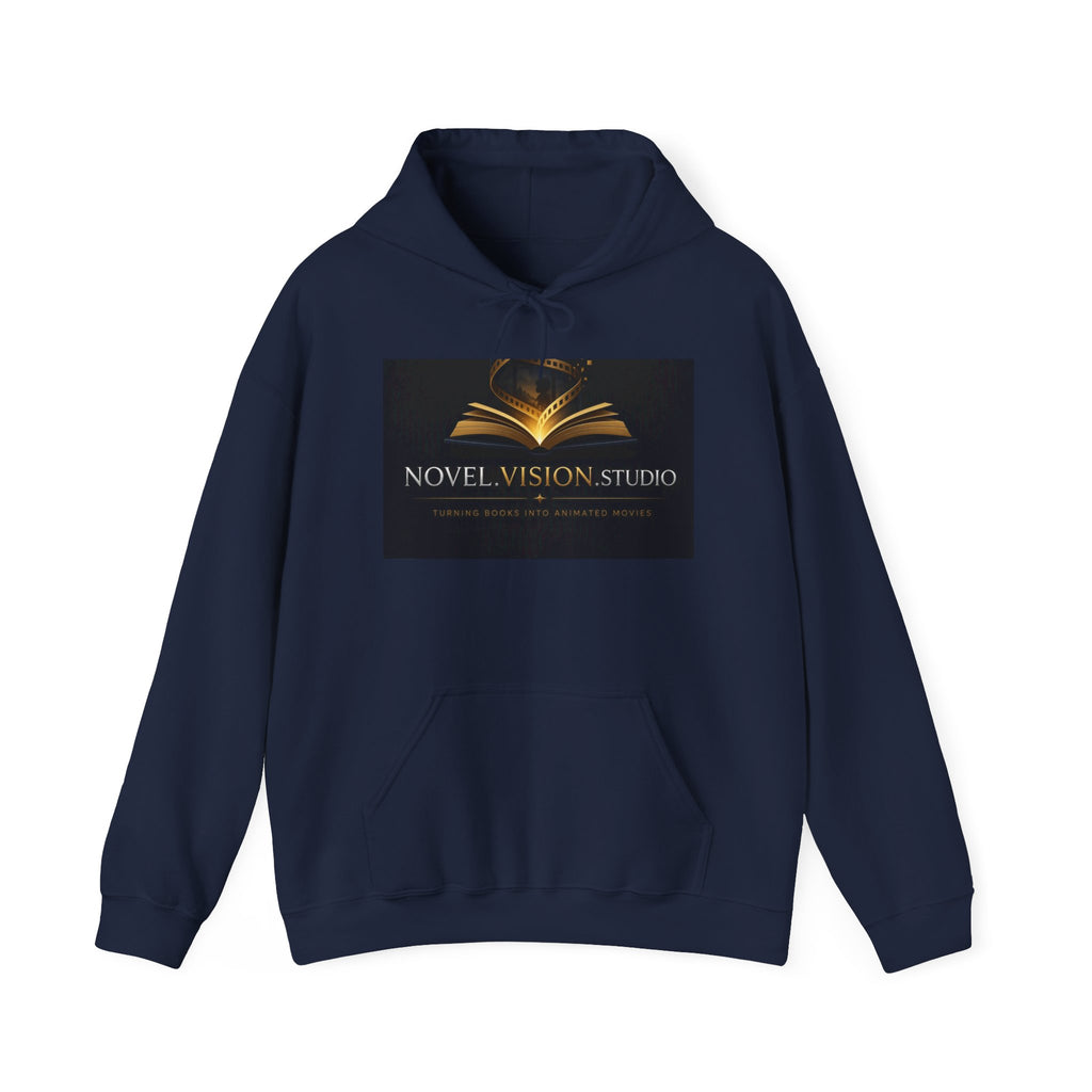 Novel Vision Studio Hoodie — Gold Book Logo Pullover