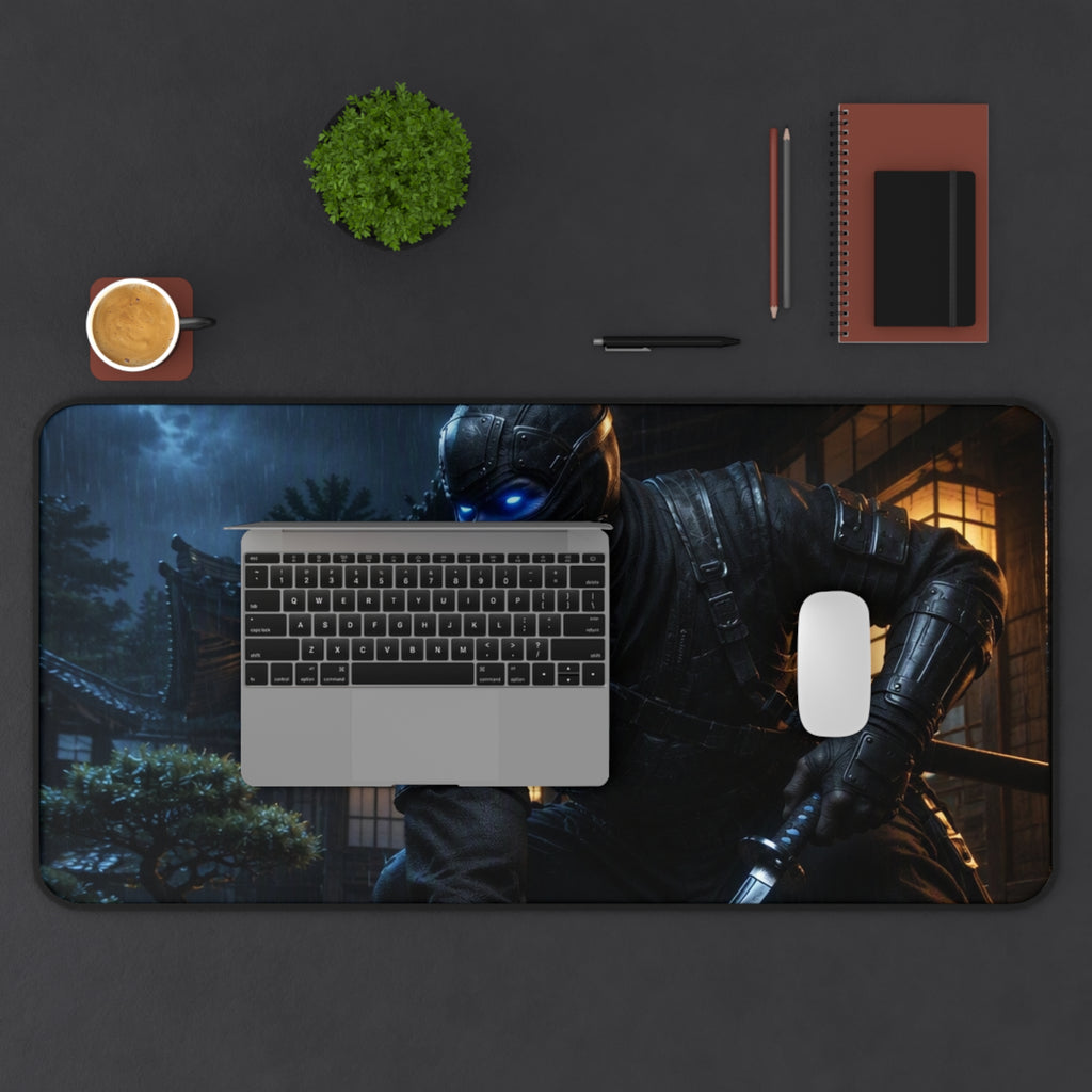 Ninja Nightscape Desk Mat — Stealth Samurai Gaming Mouse Pad