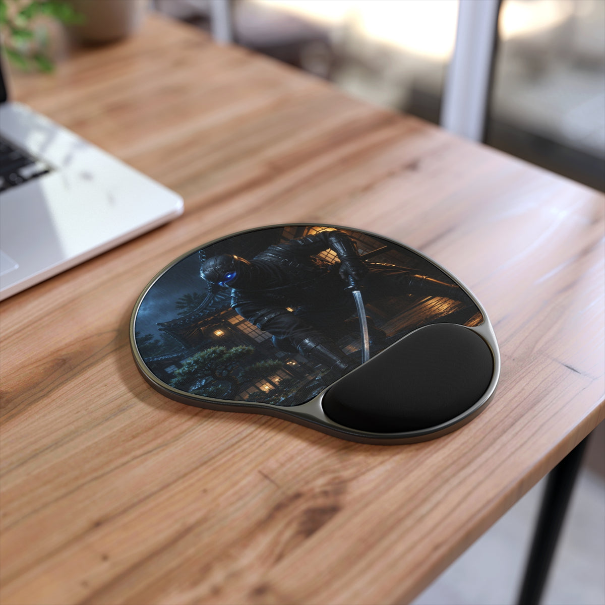 Ninja Night Scene Ergonomic Mouse Pad with Wrist Rest