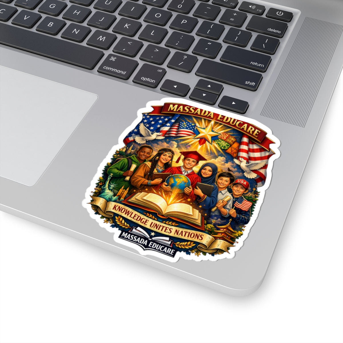Massada Educare 'Knowledge Unites Nations' Kiss-Cut Sticker