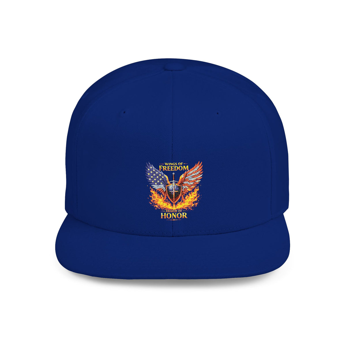 Snapback Hat — American Eagle Flames "Freedom Honor" Embroidered