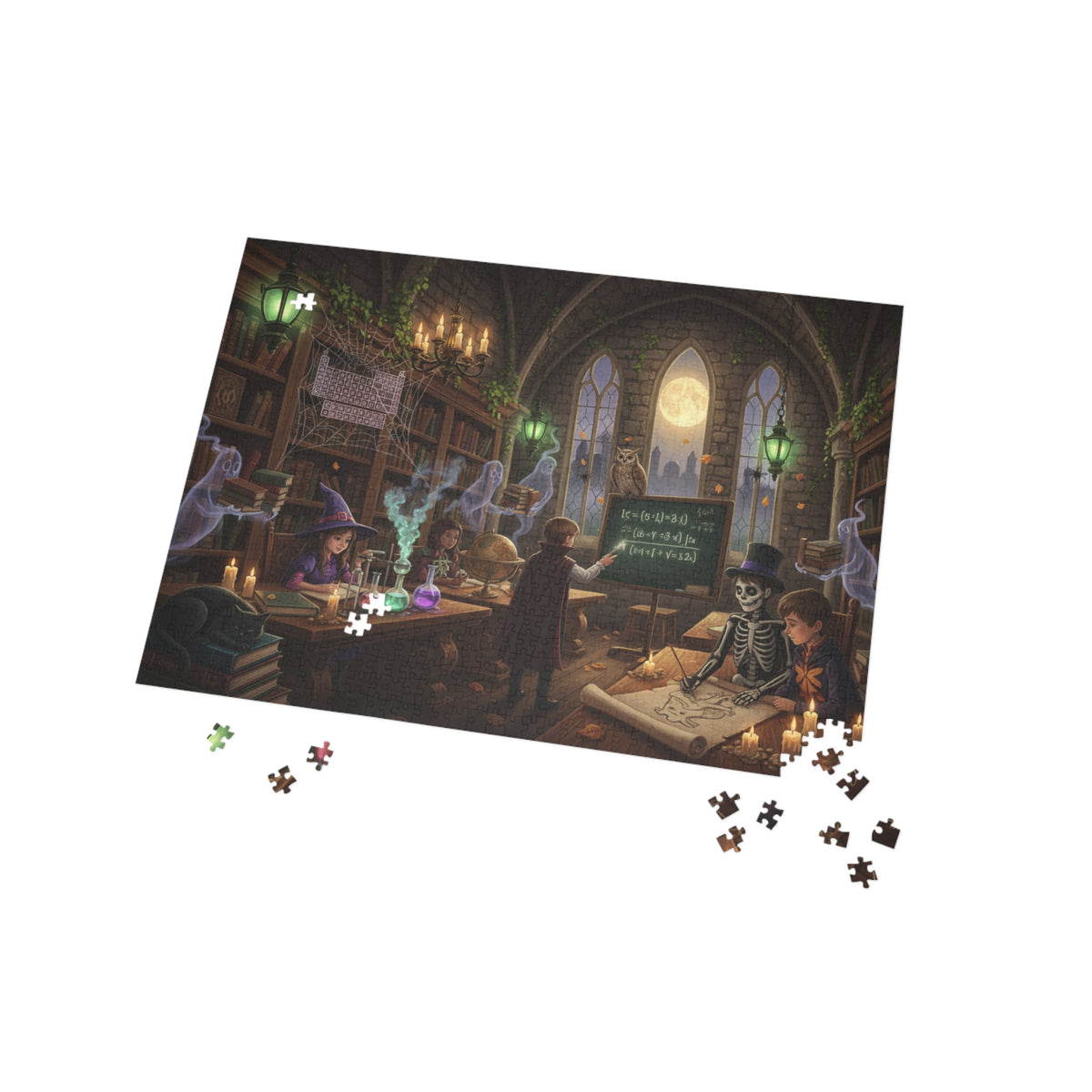 Mystical Classroom Puzzle — Witchcraft Library Scene (96–1000 pc)
