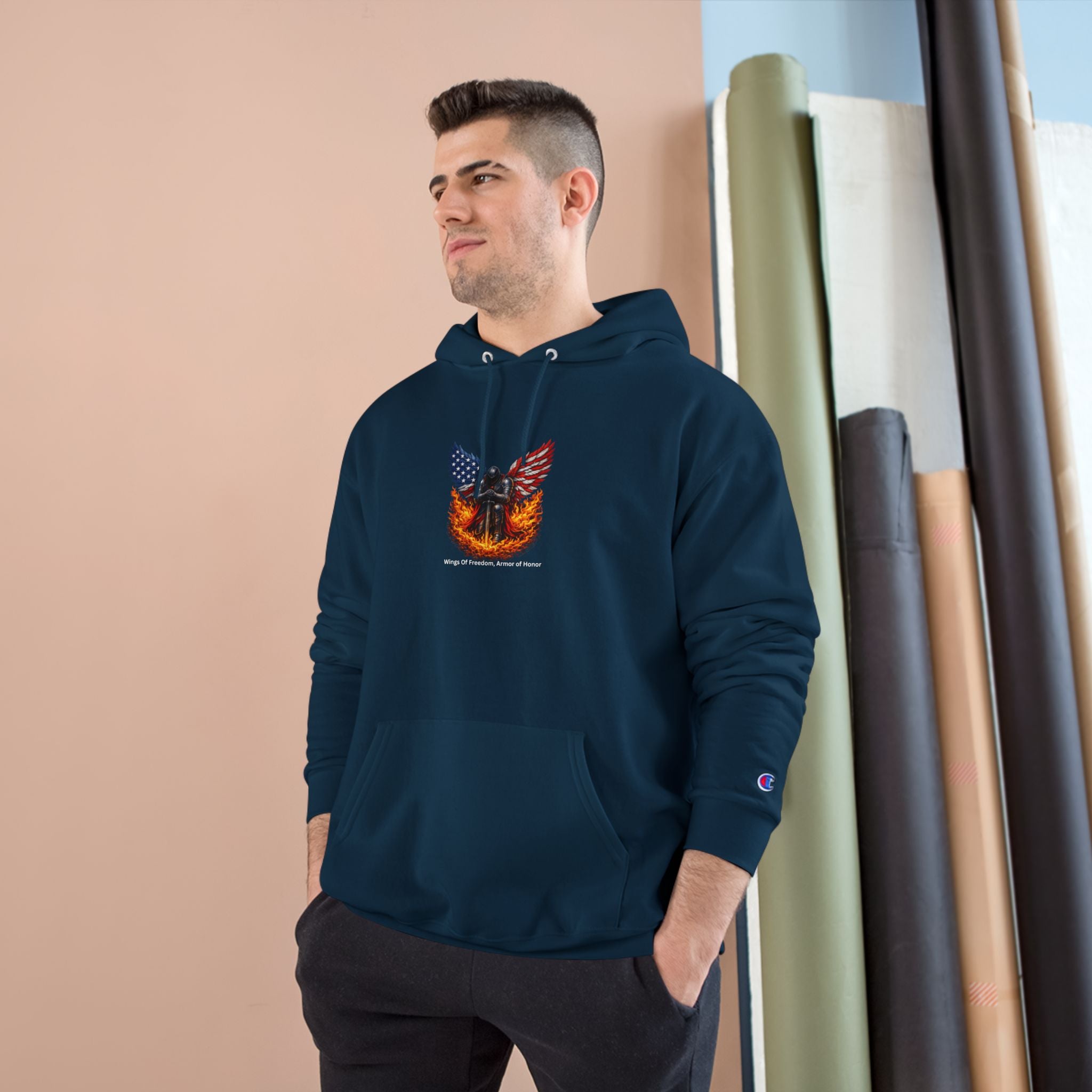 Patriotic Eagle & Shield Hoodie — Freedom Honor Graphic