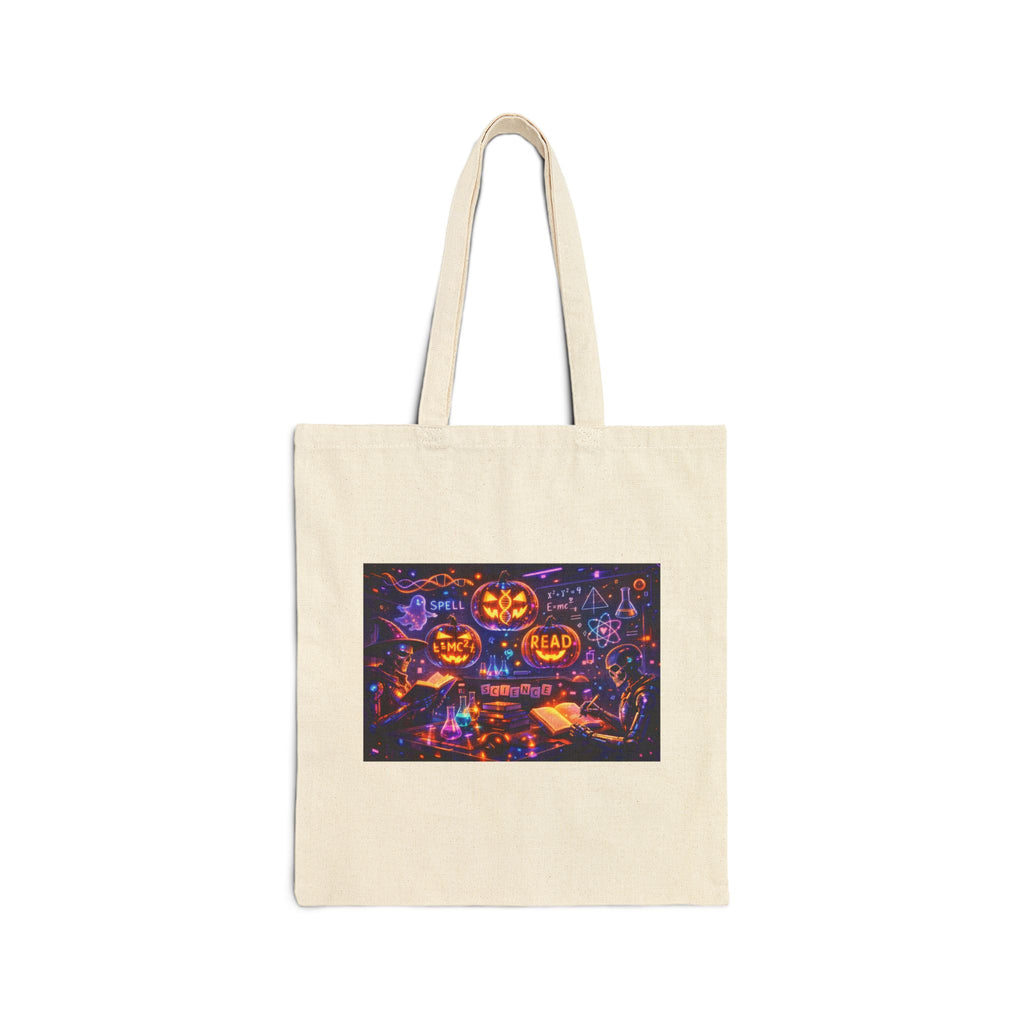 Halloween Pumpkin Patch Tote Bag — Spooky Jack-O'-Lantern Canvas Tote