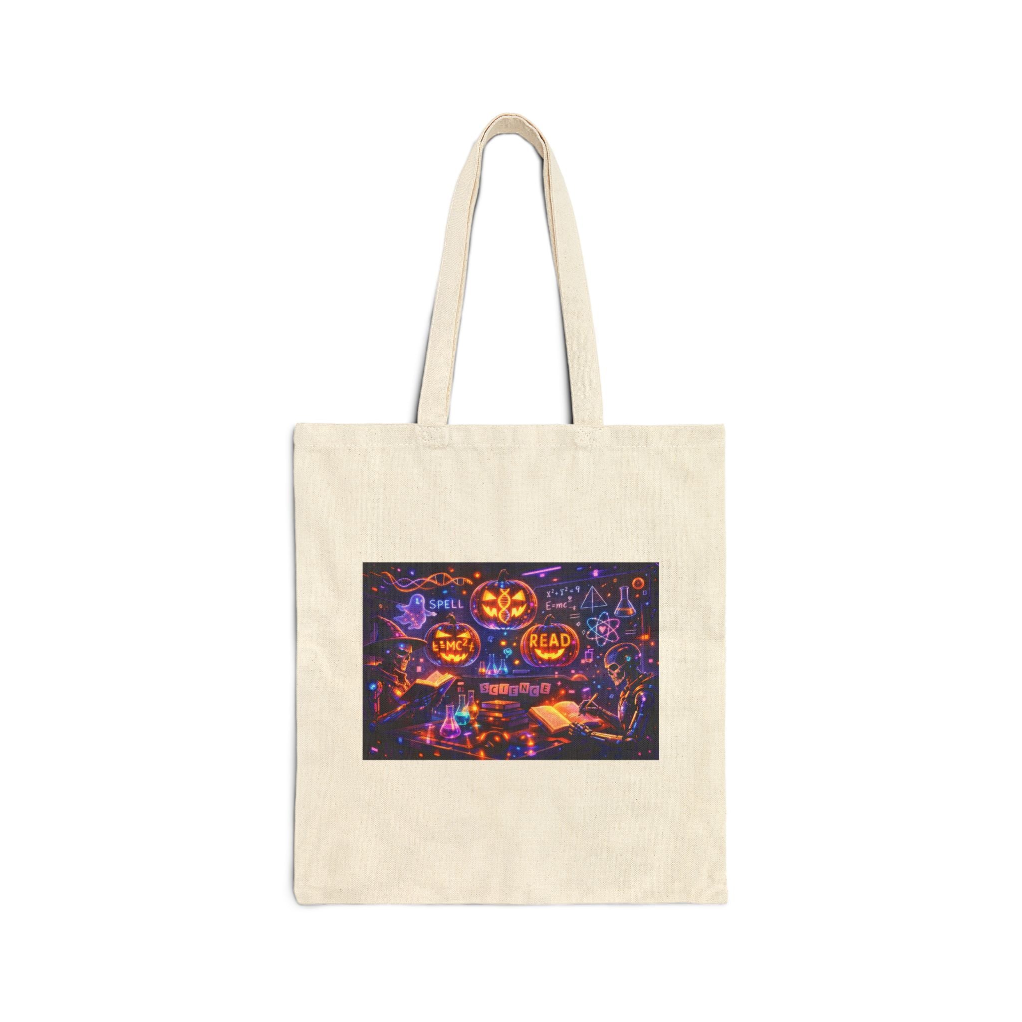 Halloween Pumpkin Patch Tote Bag — Spooky Jack-O'-Lantern Canvas Tote