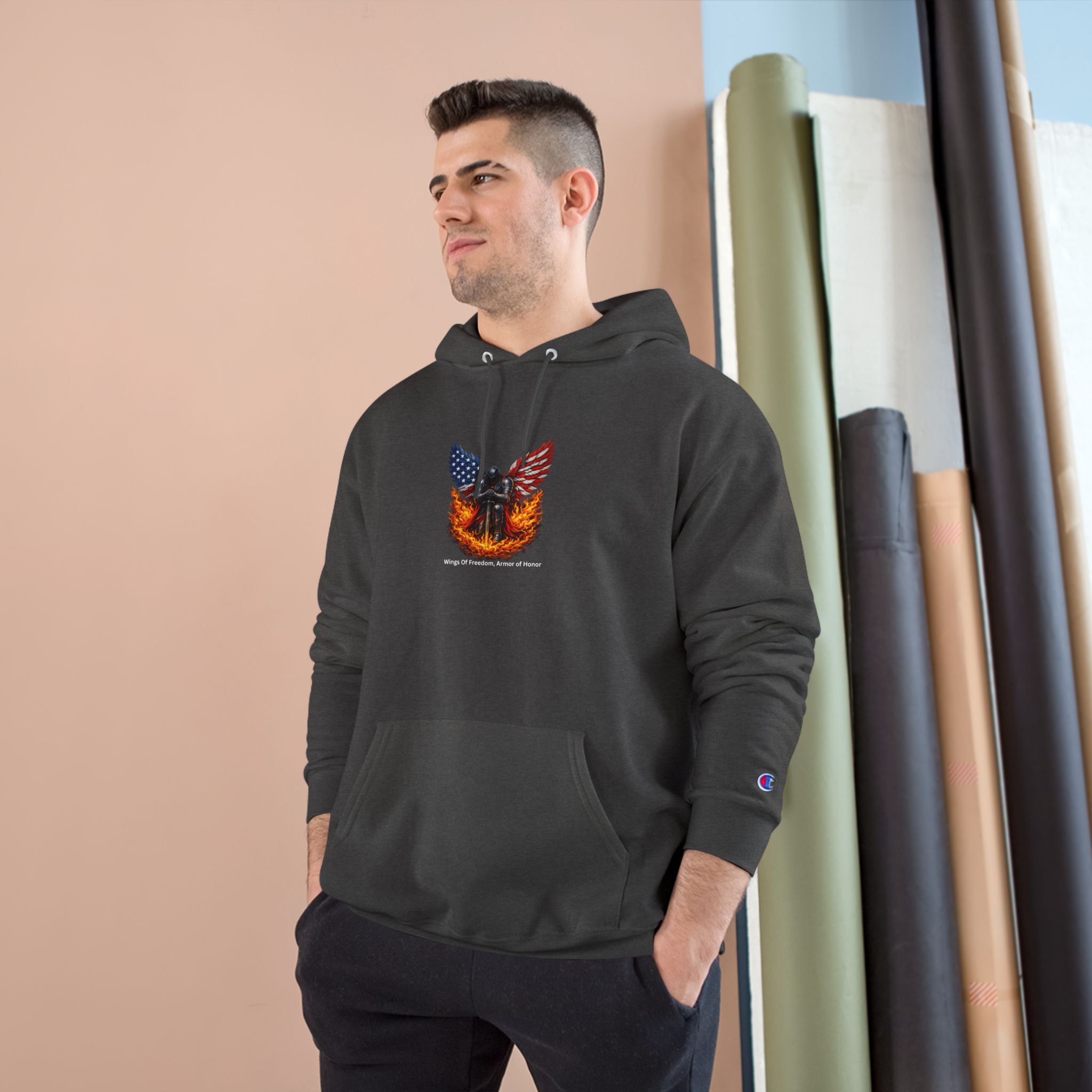 Patriotic Eagle & Shield Hoodie — Freedom Honor Graphic