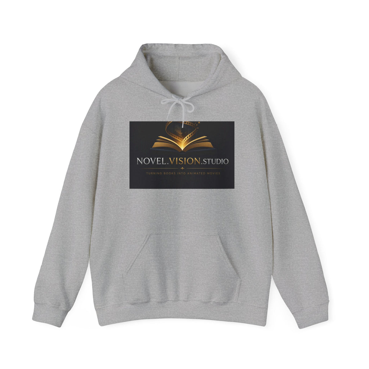 Novel Vision Studio Hoodie — Gold Book Logo Pullover