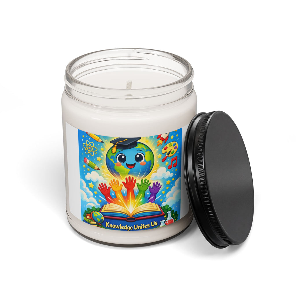 Knowledge Unites Us Soy Candle — 9oz Scented Jar (Teacher Appreciation / Classroom Gift)