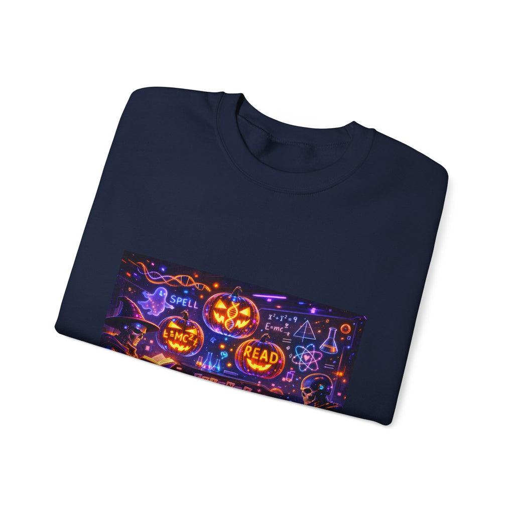 Halloween Night Crewneck Sweatshirt — Pumpkin, Spells & Trick-or-Treat Design