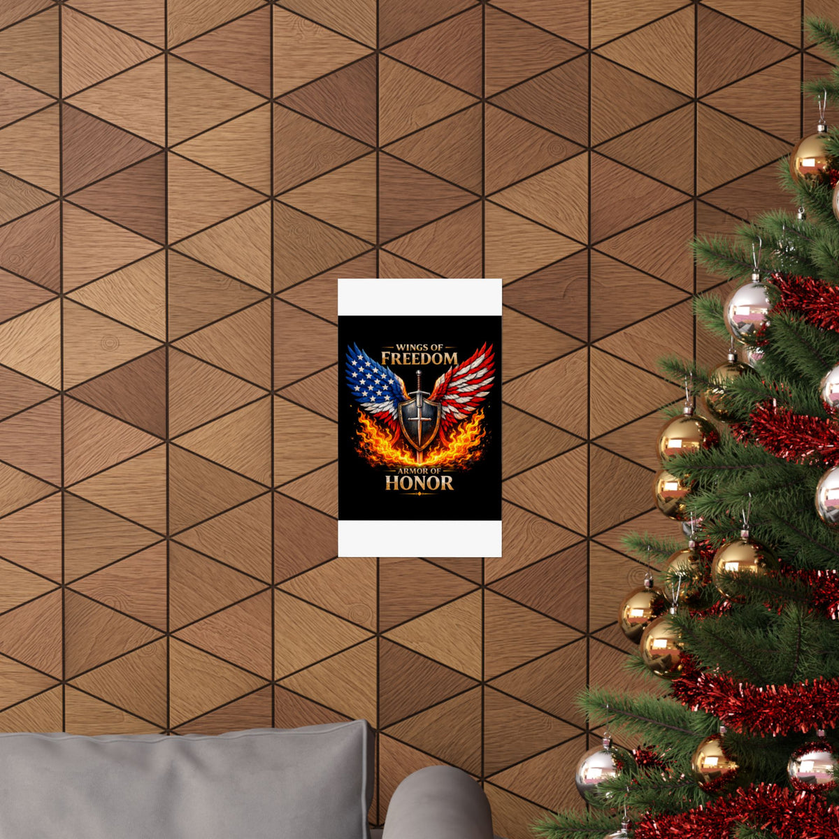 Patriotic Wings of Freedom Matte Poster — "Wings of Freedom, Armor of Honor"