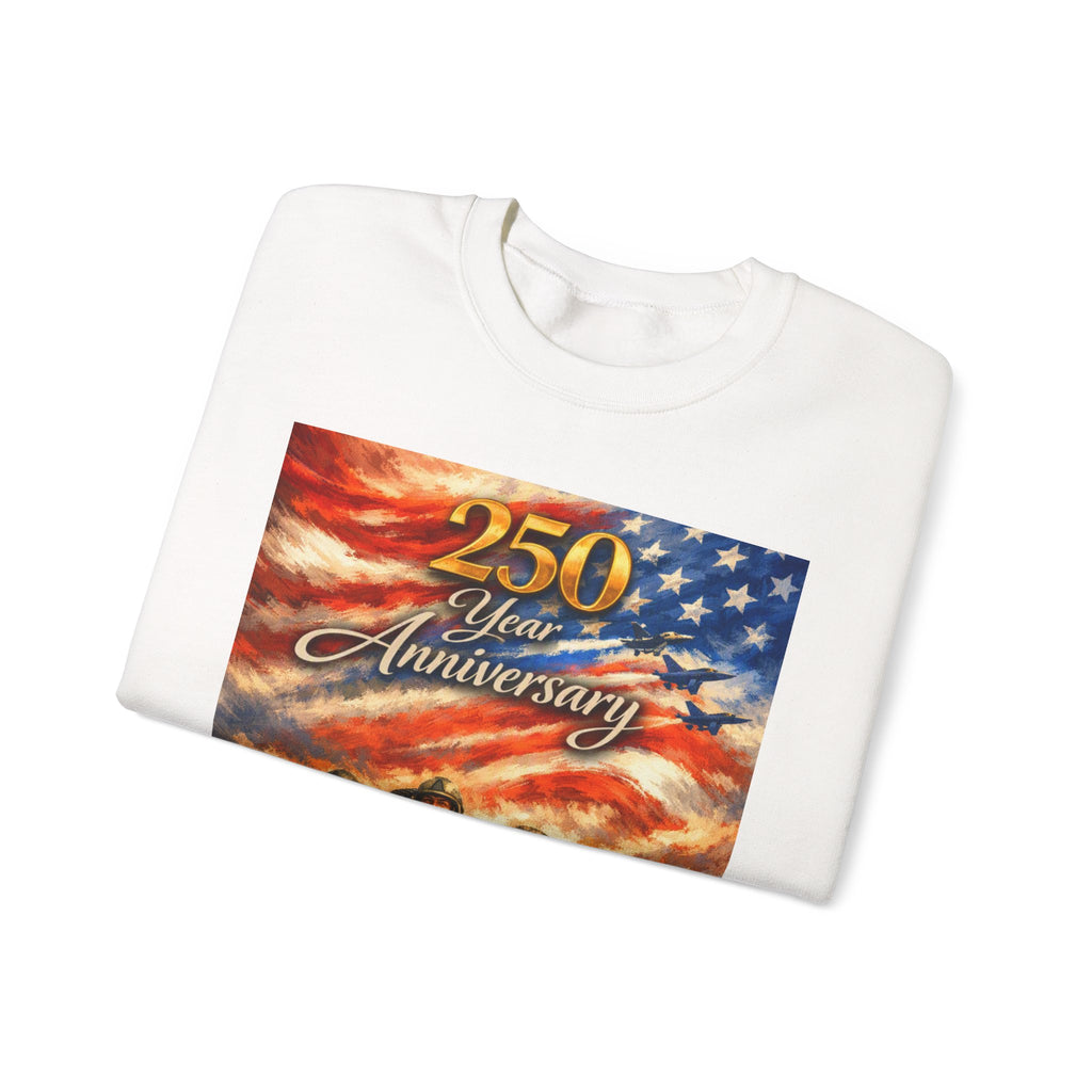 250 Year Anniversary Crewneck Sweatshirt — Patriotic Veterans Tribute