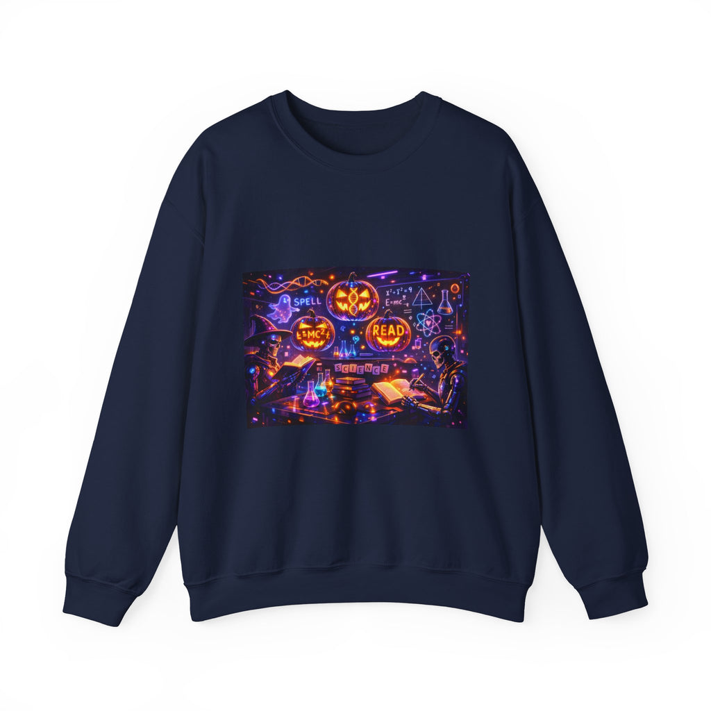 Halloween Night Crewneck Sweatshirt — Pumpkin, Spells & Trick-or-Treat Design
