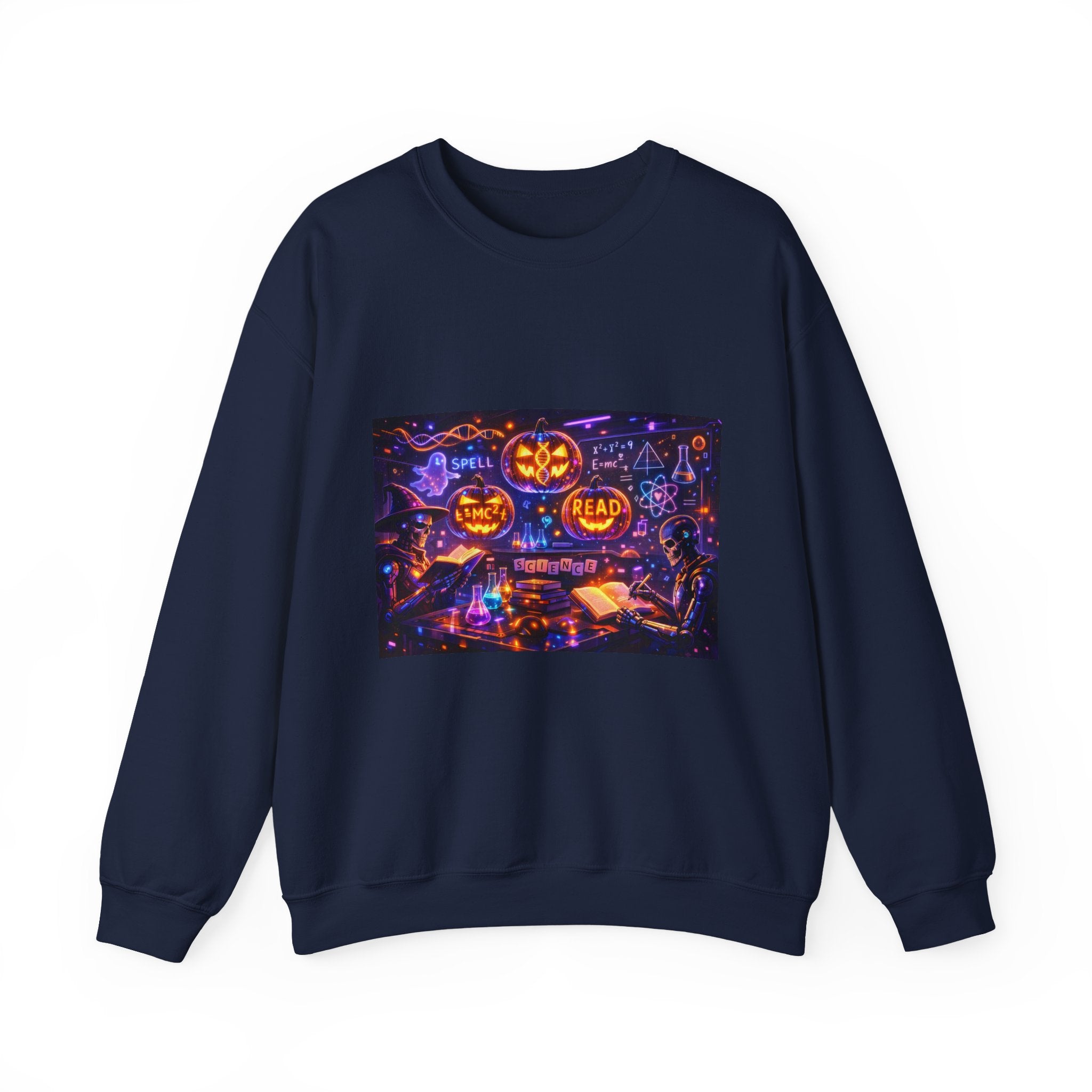 Halloween Night Crewneck Sweatshirt — Pumpkin, Spells & Trick-or-Treat Design
