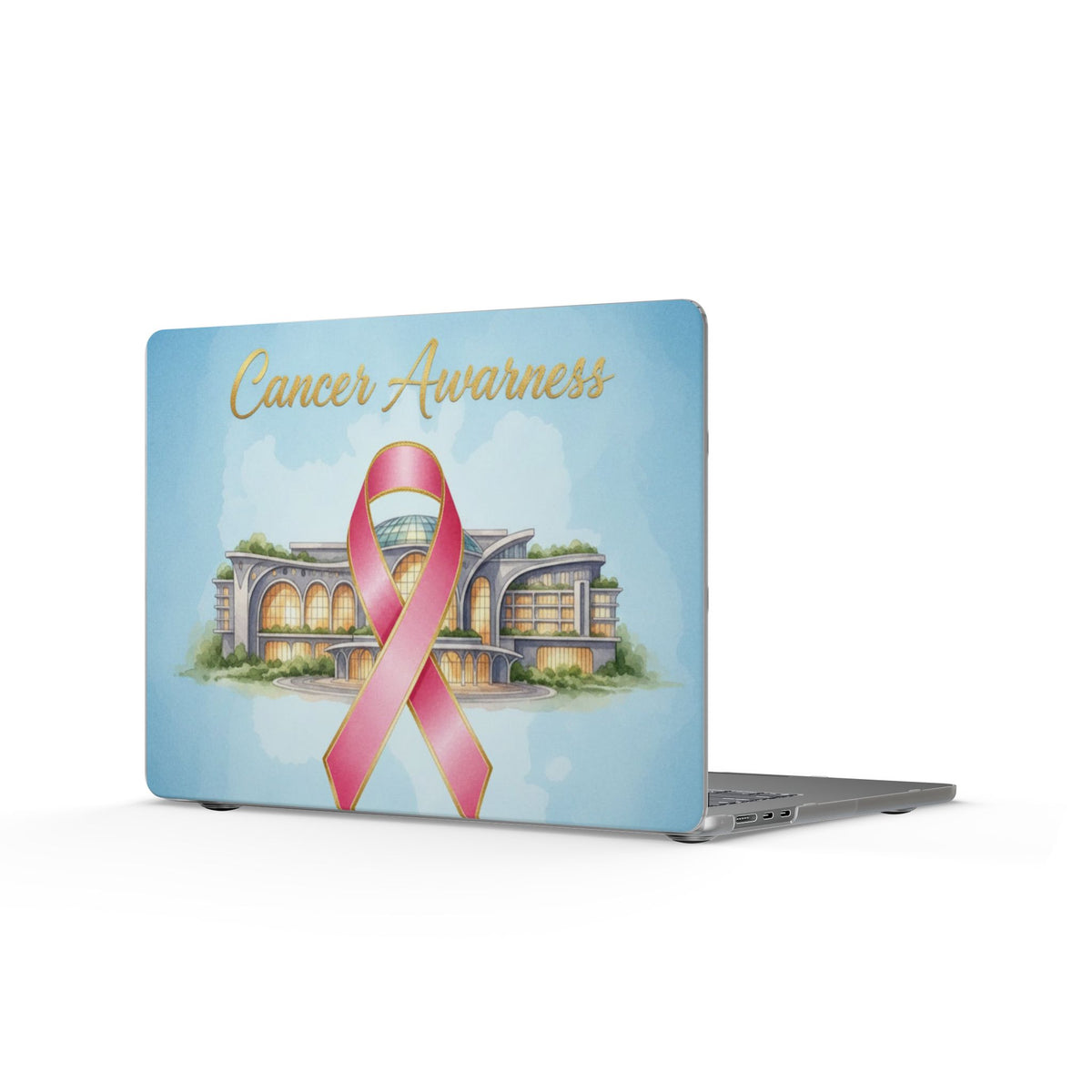 Cancer Awareness MacBook Case — Pink Ribbon Memorial Laptop Cover
