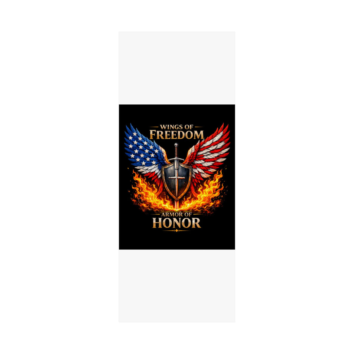 Patriotic Wings of Freedom Matte Poster — "Wings of Freedom, Armor of Honor"