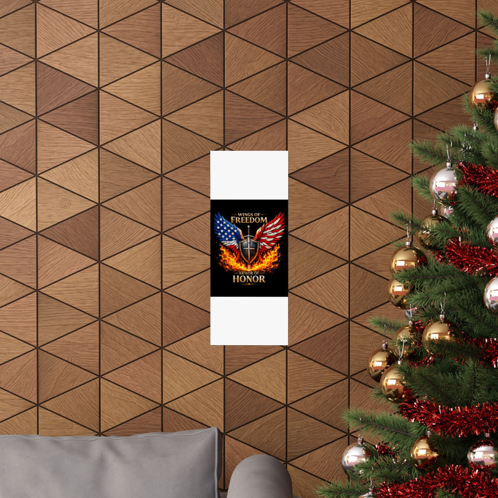 Patriotic Wings of Freedom Matte Poster — "Wings of Freedom, Armor of Honor"