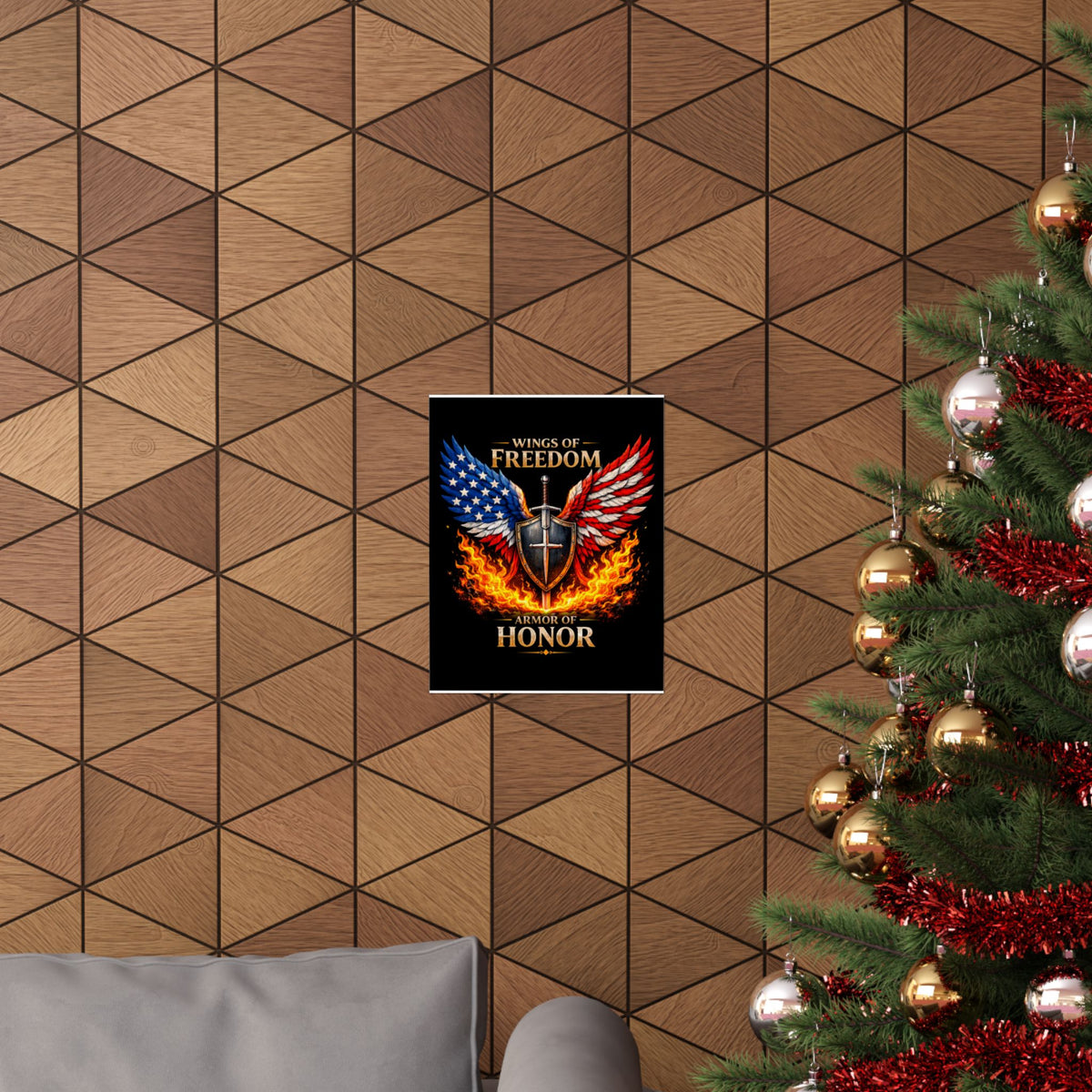 Patriotic Wings of Freedom Matte Poster — "Wings of Freedom, Armor of Honor"