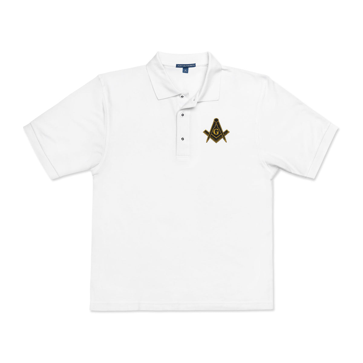 Masonic-Embroidered Gold Fleur-de-Lis Polo Shirt